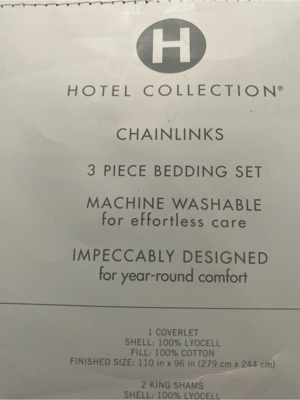 Hotel Collection Chain Links Coverlet Set, King 110x96 In
